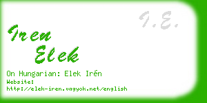 iren elek business card