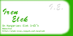 iren elek business card